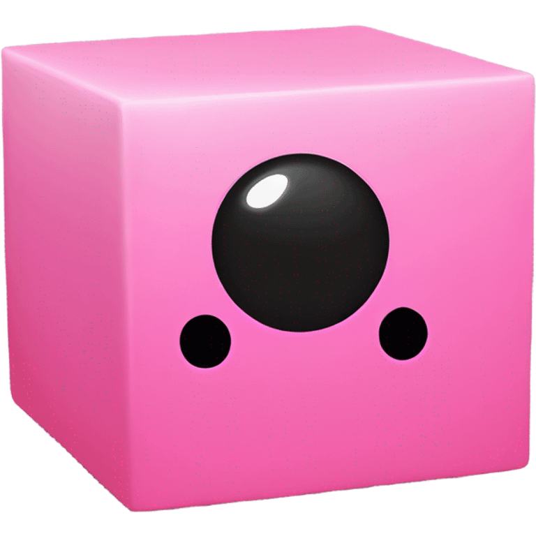 Yellow cube with long black Kirby eyes with pink Kirby feet emoji