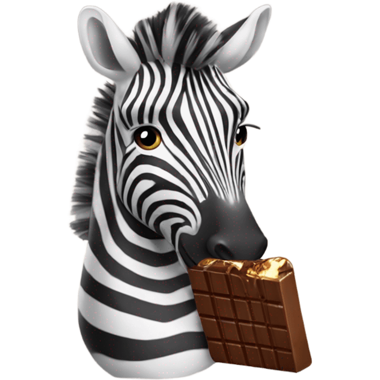 zebra eating a chocolate bar emoji