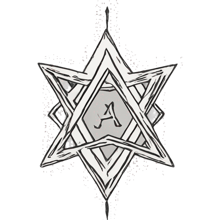 A black and white unicursal hexagram that went used by Aliester Crowley emoji