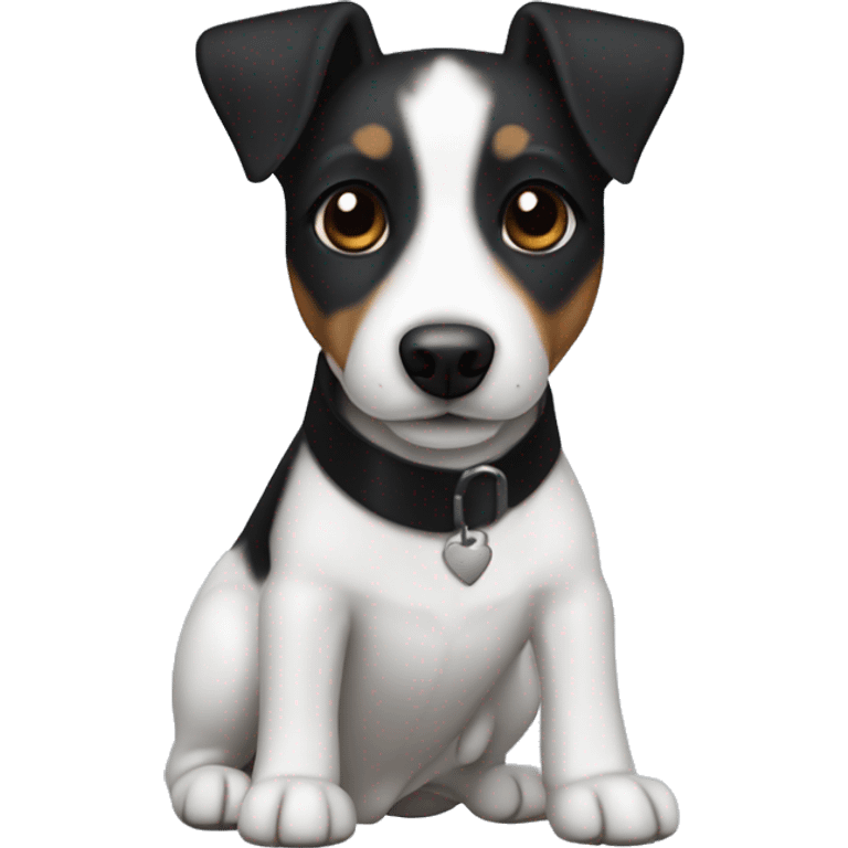 All Black Jack Russell Terrier no brown no white  emoji