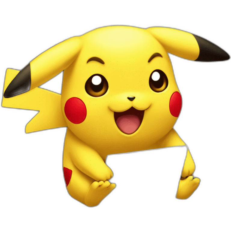 Stressful pikachu in front of a laptop emoji