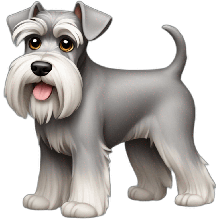 Schnauzer cuerpo completo con cola enojado emoji