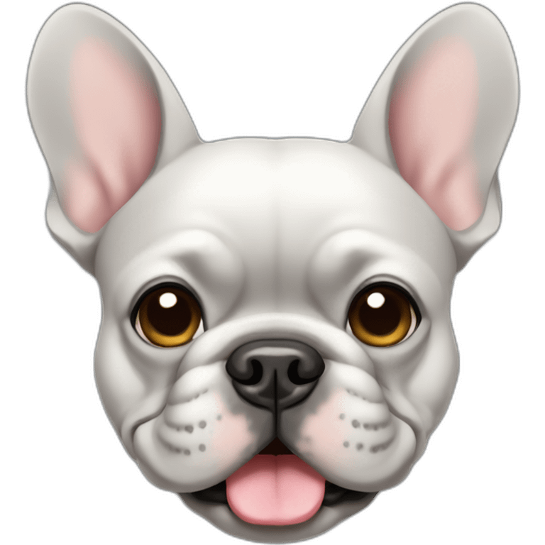 Grey french bulldog wink emoji