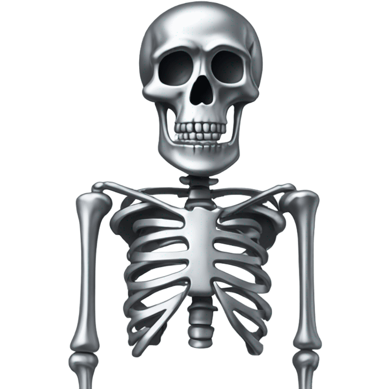 Skeleton made out of chrome emoji