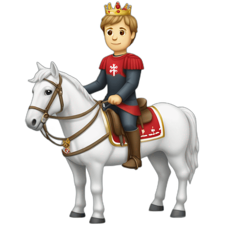 Thomas müller sur un cheval blanc avec une couronne emoji