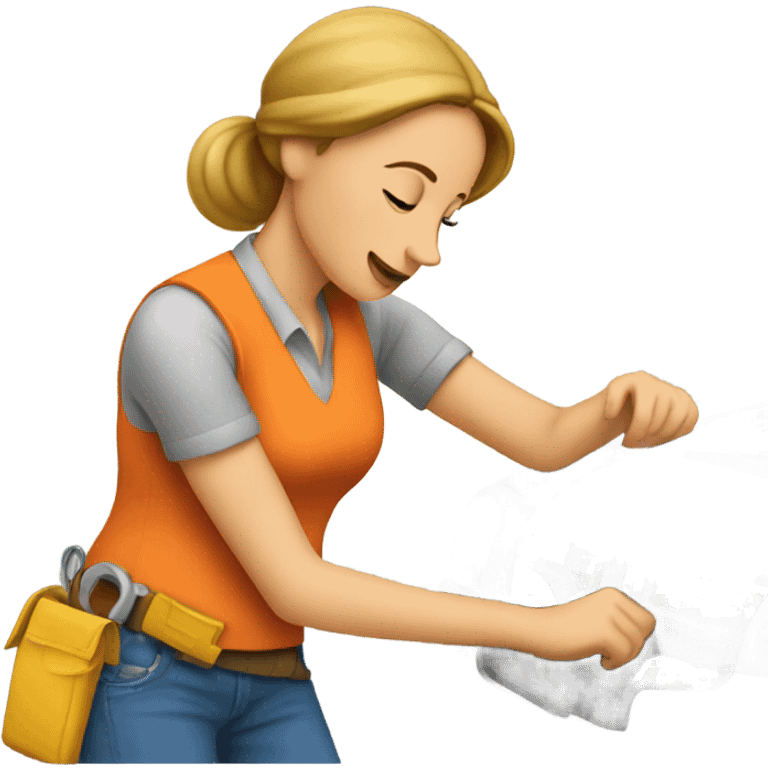 Woman fixing a car  emoji