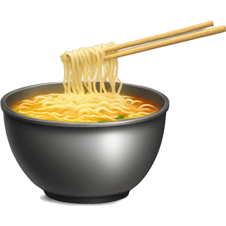 ramen noodles in pot with steam emoji