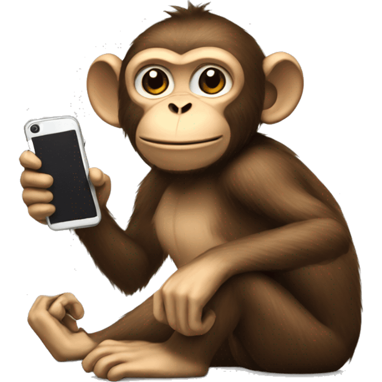 Monkey with phone emoji