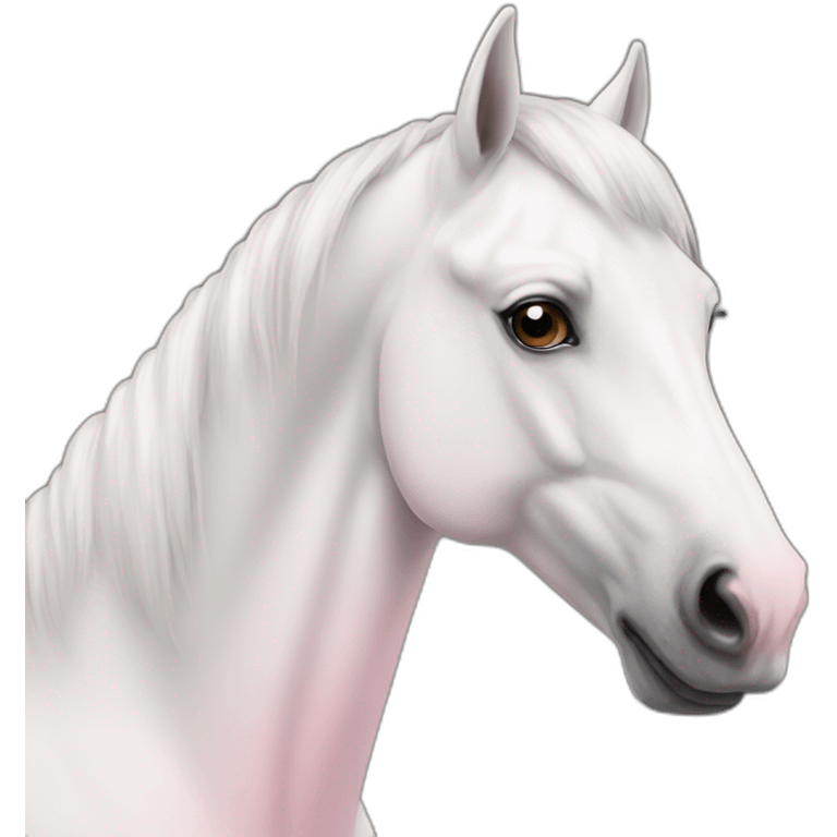 white horse with light pink nose emoji