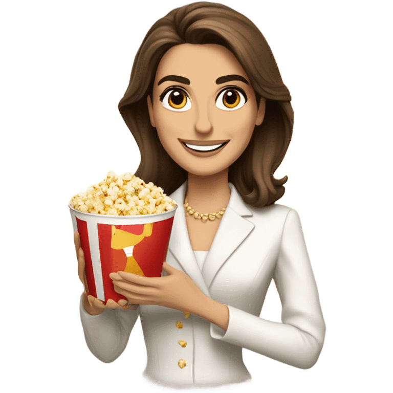 Queen Rania eats popcorn emoji