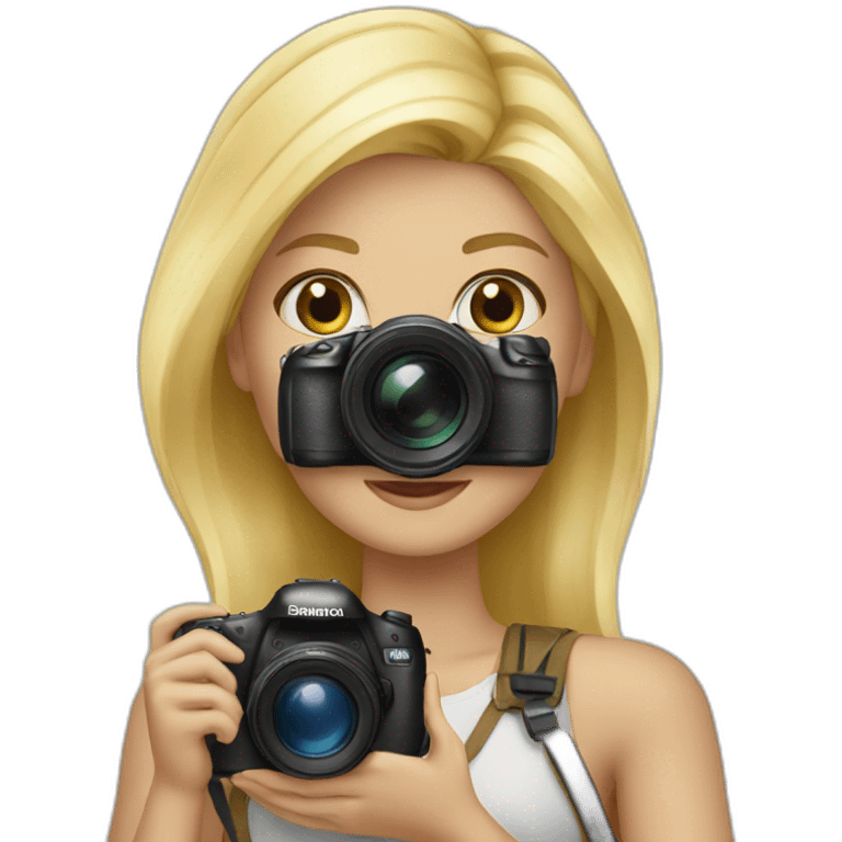 Blonde girl photographer emoji