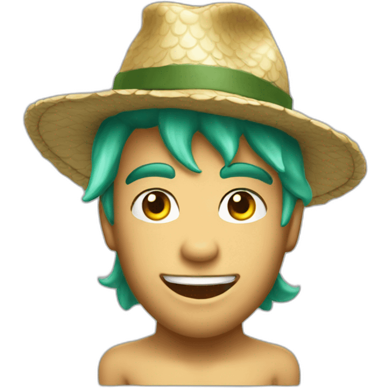 sexy merman wearing safari hat emoji