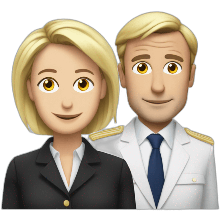 Macron et marine lepen emoji