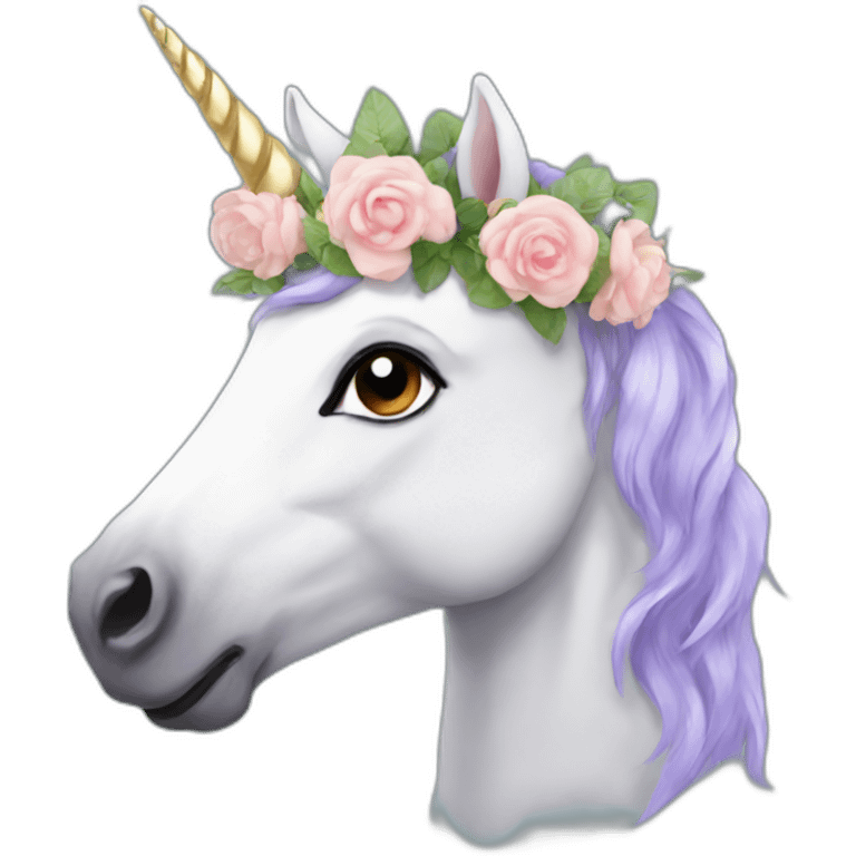 Unicorn with a flower crown emoji