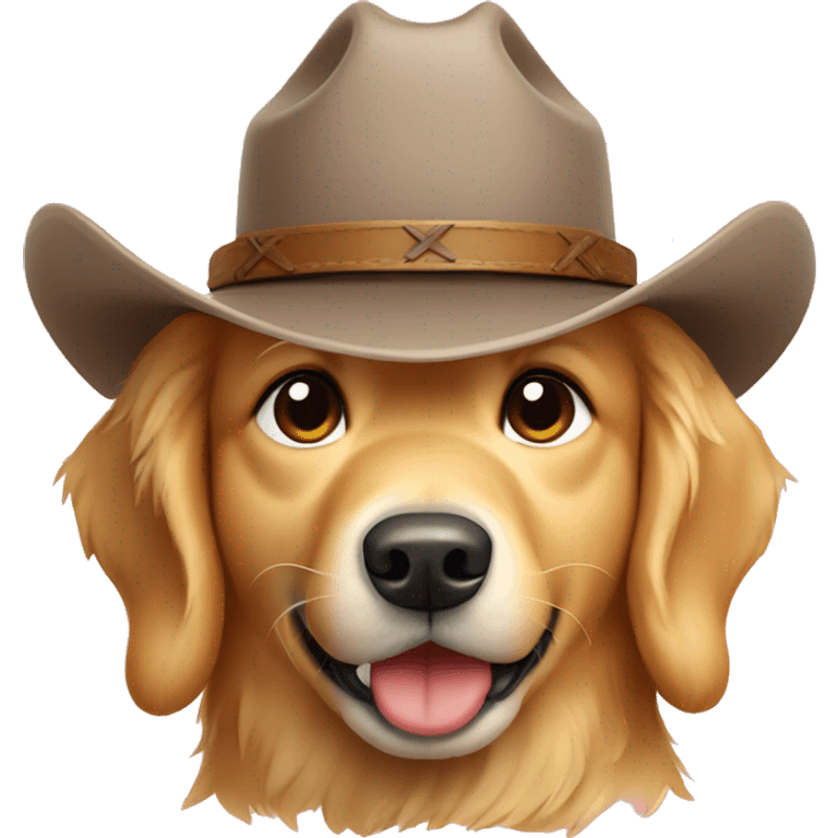 golden retriever with a cowboy hat emoji