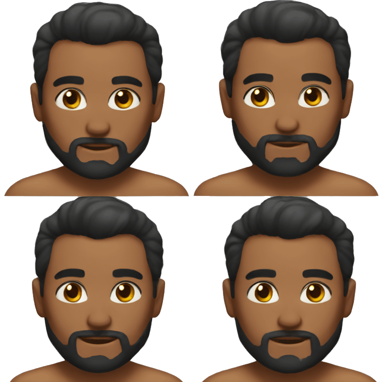 Dad beard african american muscles emoji