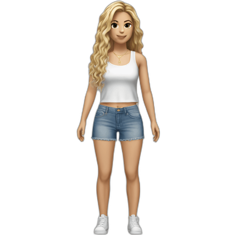 shakira realistic laced top and short jeans emoji