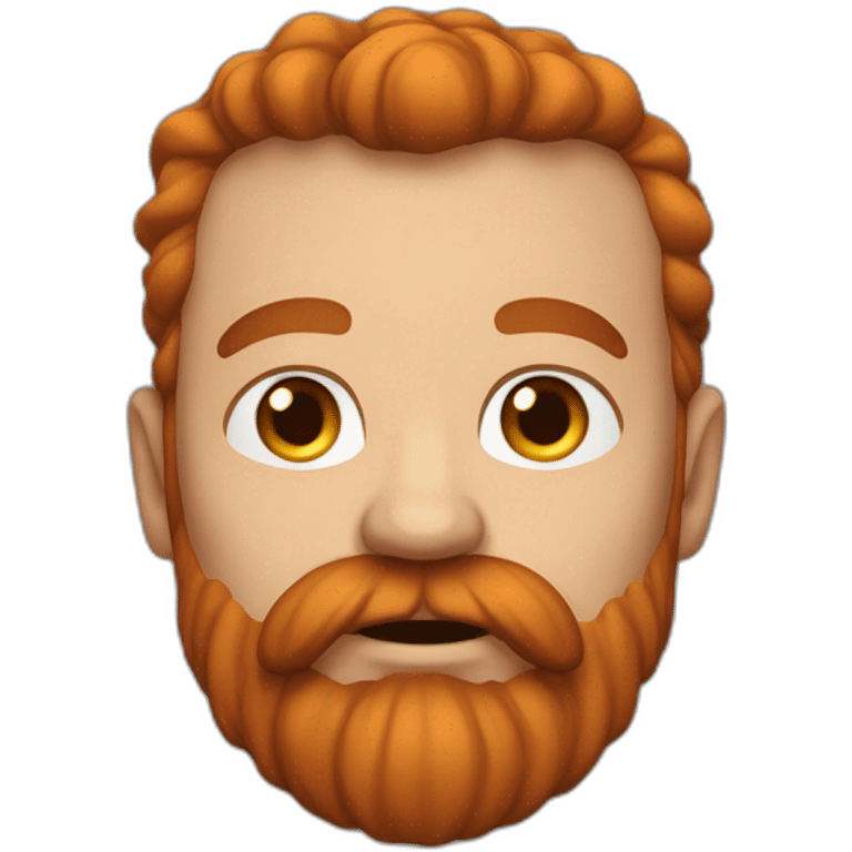 Homme chauve à grosse barbe rousse emoji