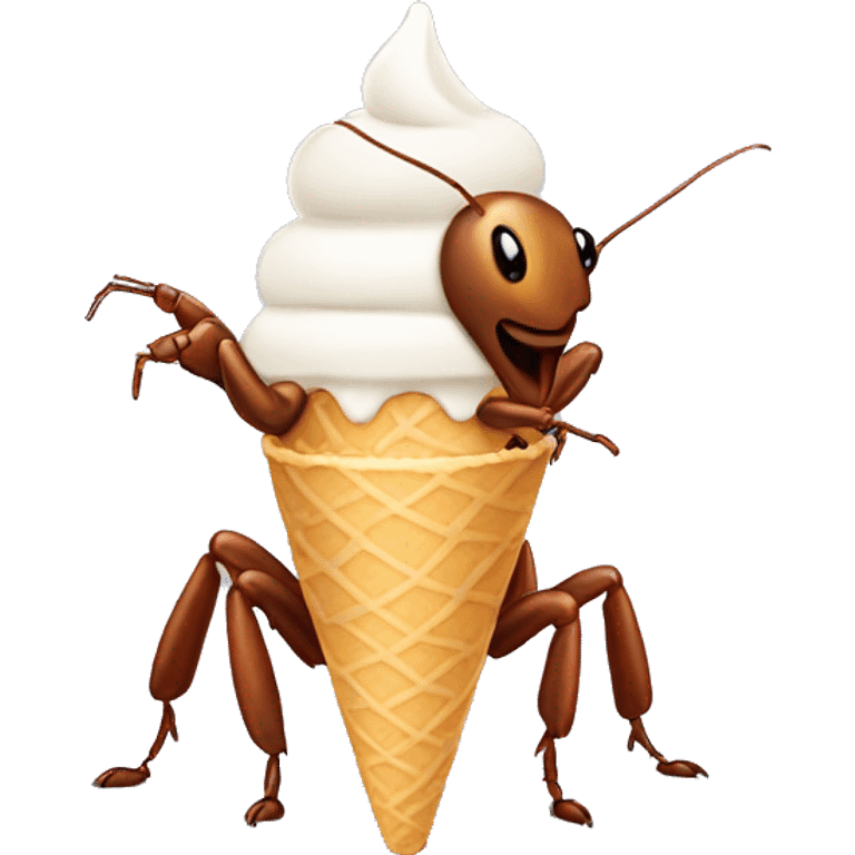 cockroach eating a ice cream emoji