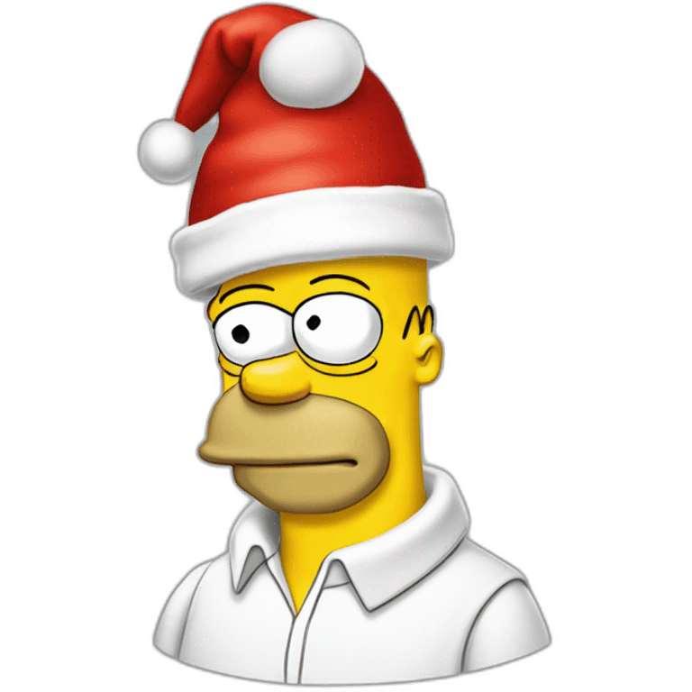 homer simpson with a Christmas hat emoji