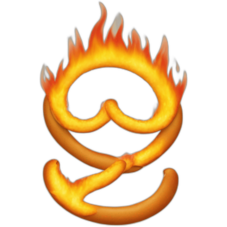 bretzel burning flame emoji