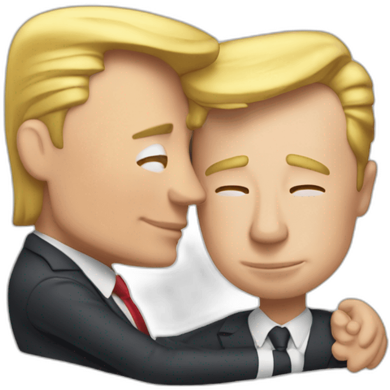 elon musk and donald trump hugging emoji