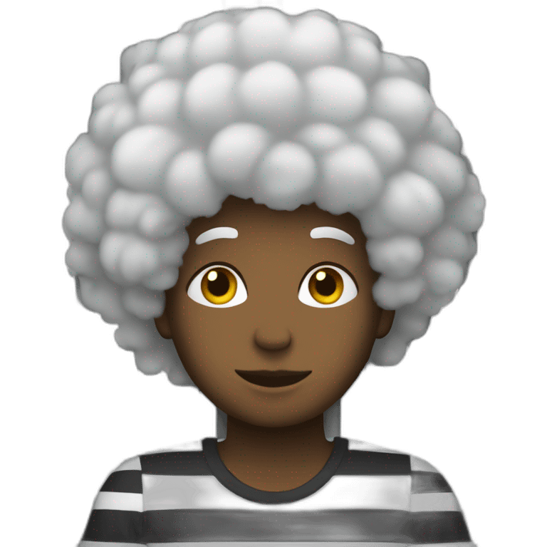 Afro behind bars emoji