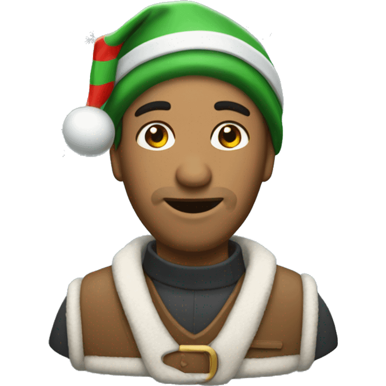 Un poco con el gorro de Navidad emoji