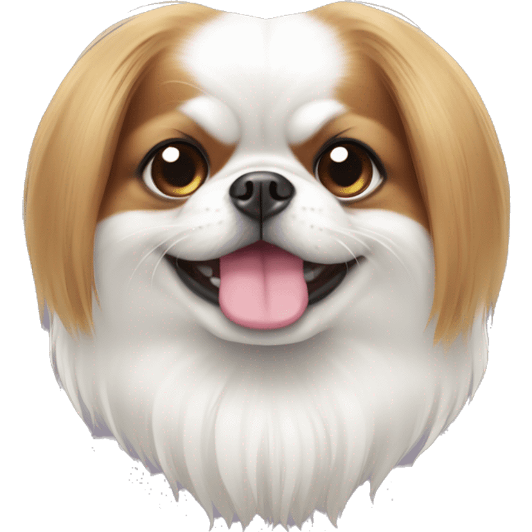 japanese chin with an exaggerated smile emoji