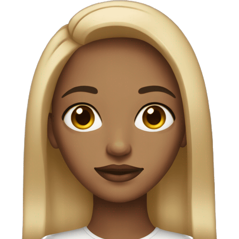 a dark blonde girl with makeup  emoji