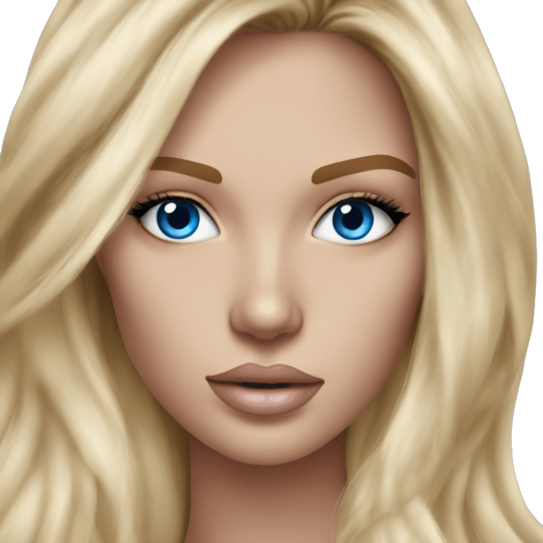 Realistic victoria secret model blonde blue eyes  emoji