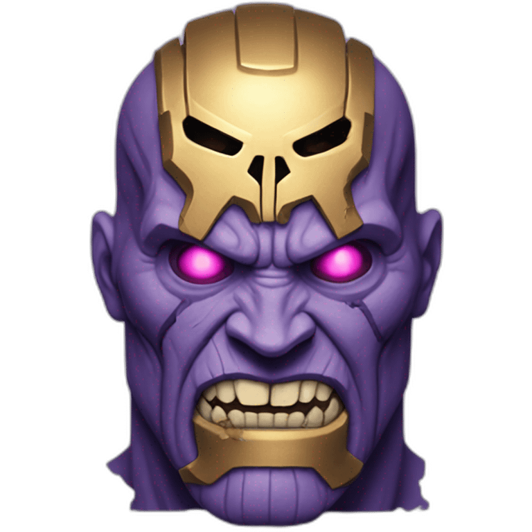 thanos avec une tête de zombie sous le pied emoji