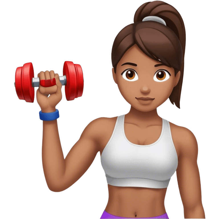 Gym dumbbell girl emoji