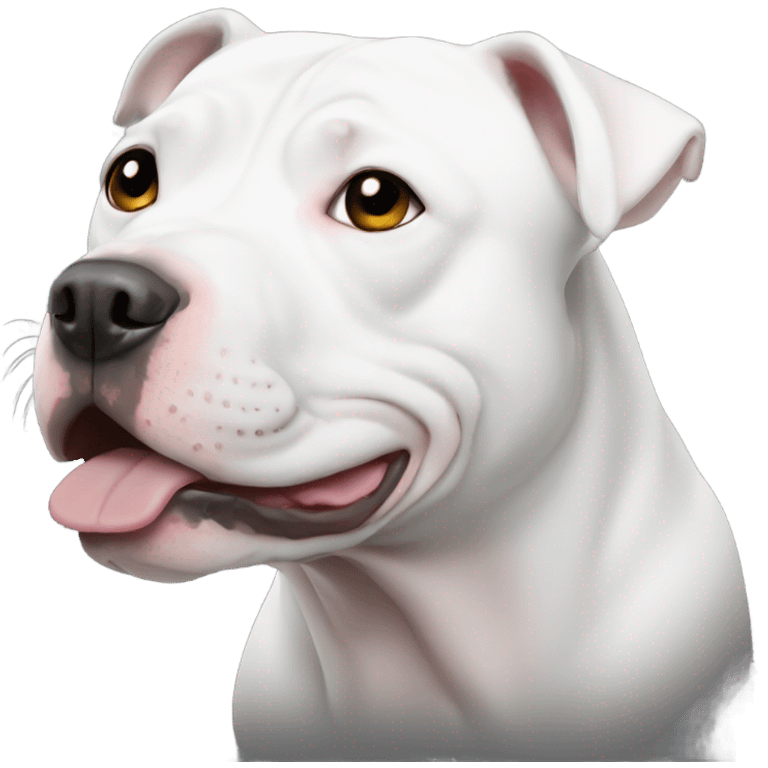 White Pitbull with black around eye emoji