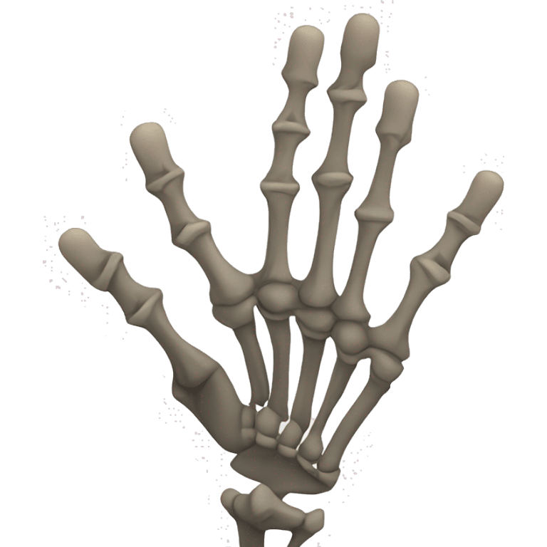 Skeleton hands doing rock pose emoji