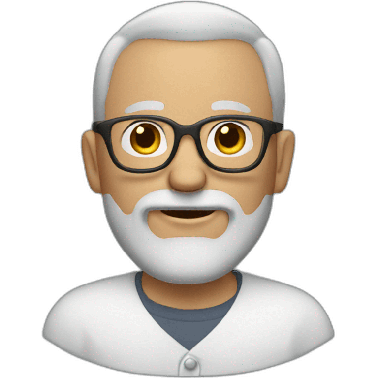 Bald man with glasses and big brown beard with grey hairs emoji