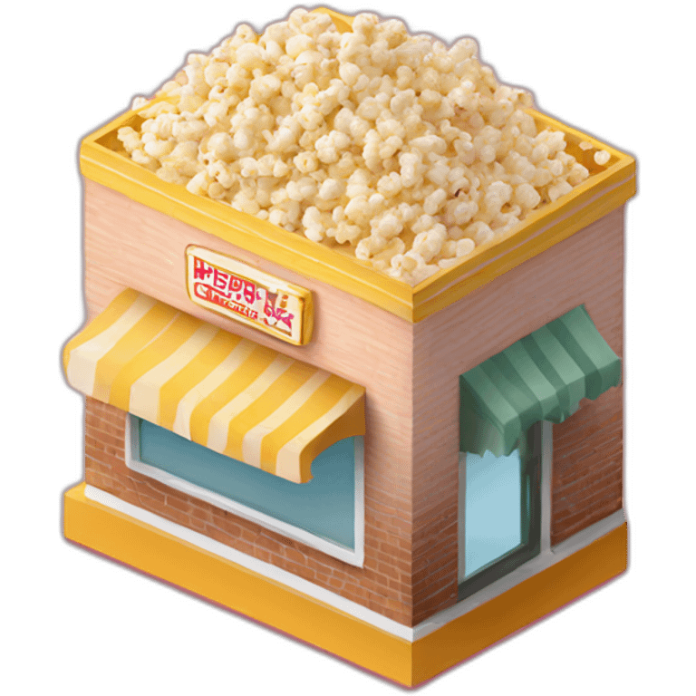 Popcorn paper cafe isometric emoji