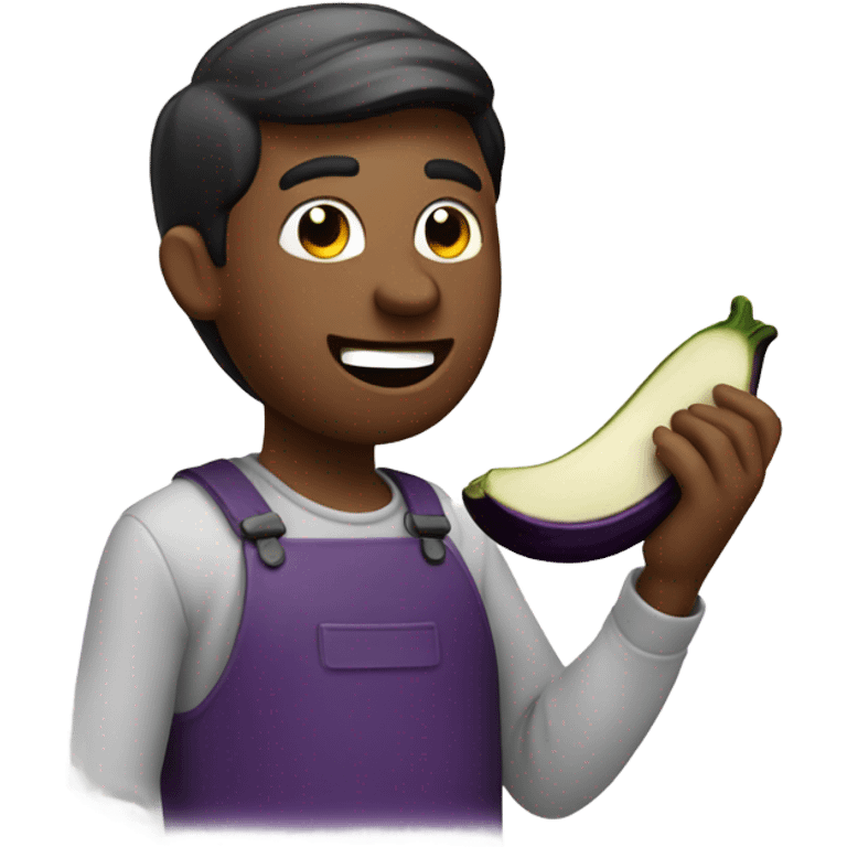 man eating eggplant emoji