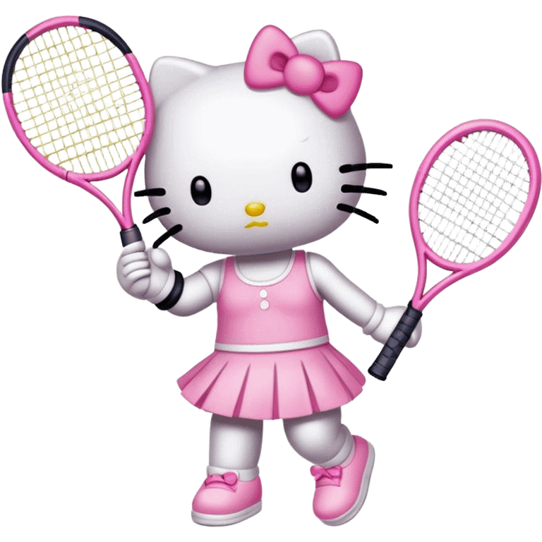 hello kitty playing tennis emoji