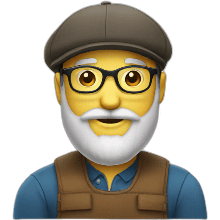 flat cap glasses and beard emoji