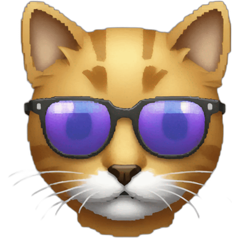 pixel art cat with sun glasses emoji