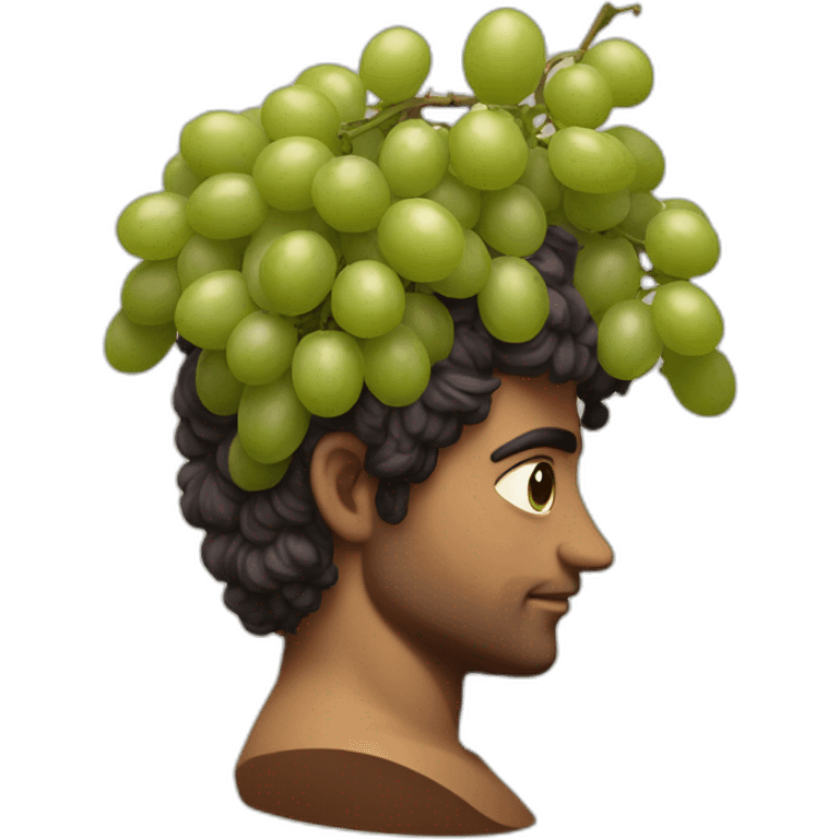 greek god with grapes on hair emoji