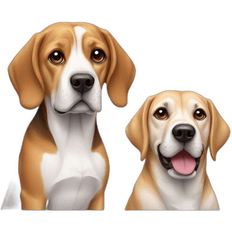 Beagle and a labrador emoji