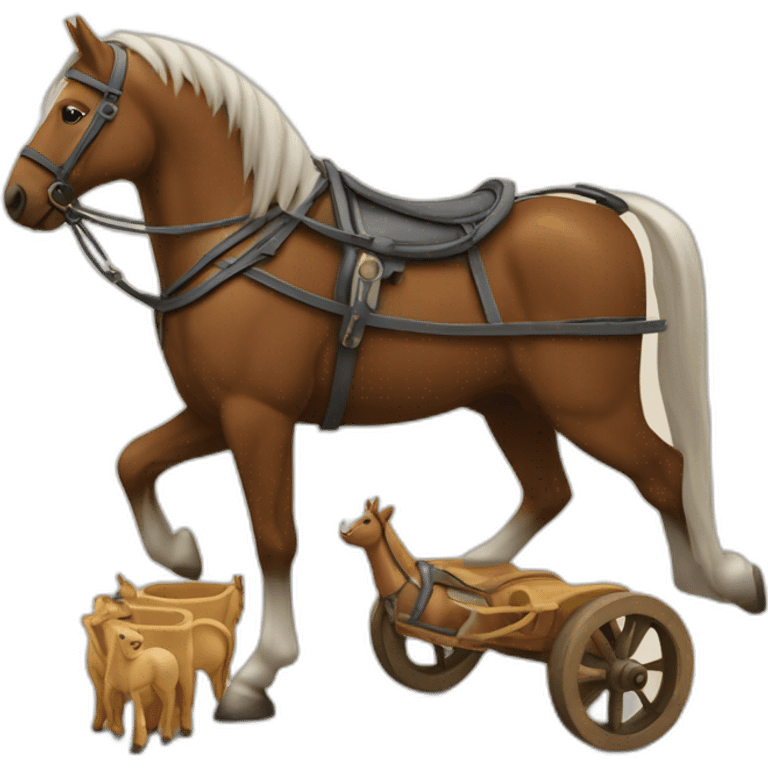 Une calèche et des chevaux  emoji