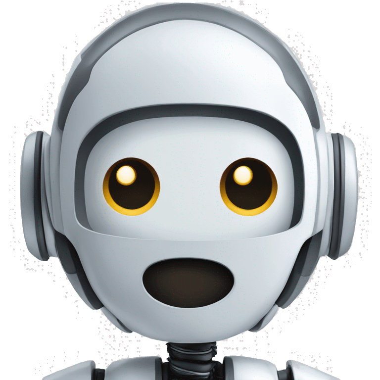 robot with chat speech bubble and artificial intelligence emoji