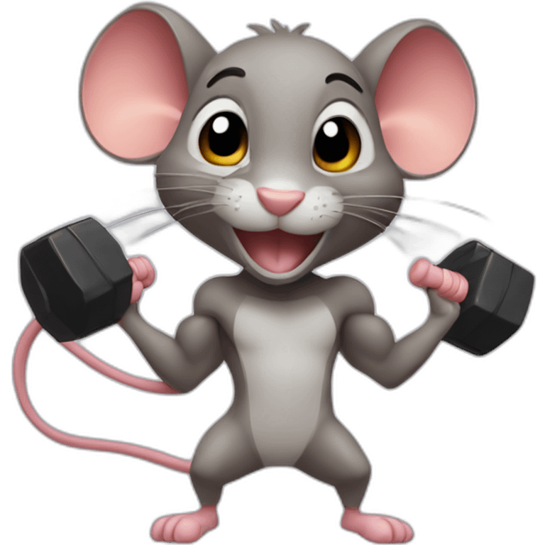 Gym mouse flexing emoji