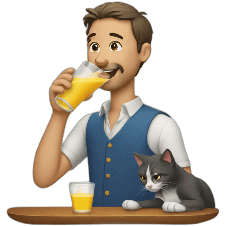 man drinking cats emoji