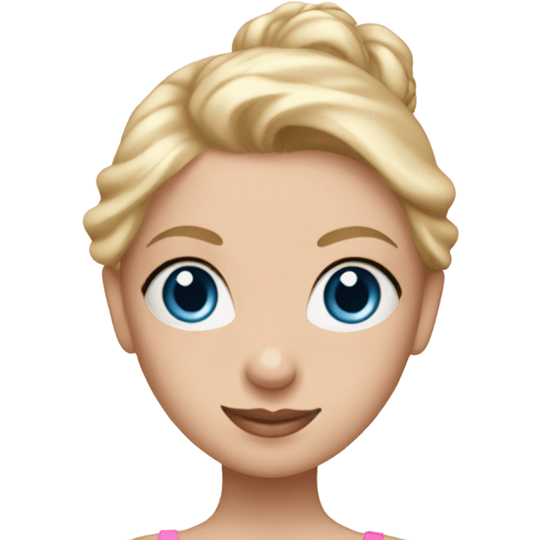 blonde ballerina blue eyes with pink emoji