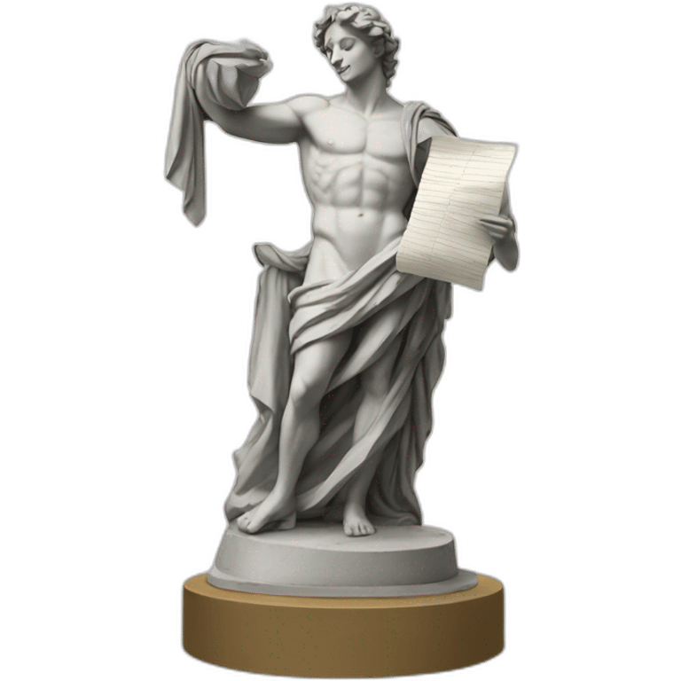 statue holding papers italy emoji