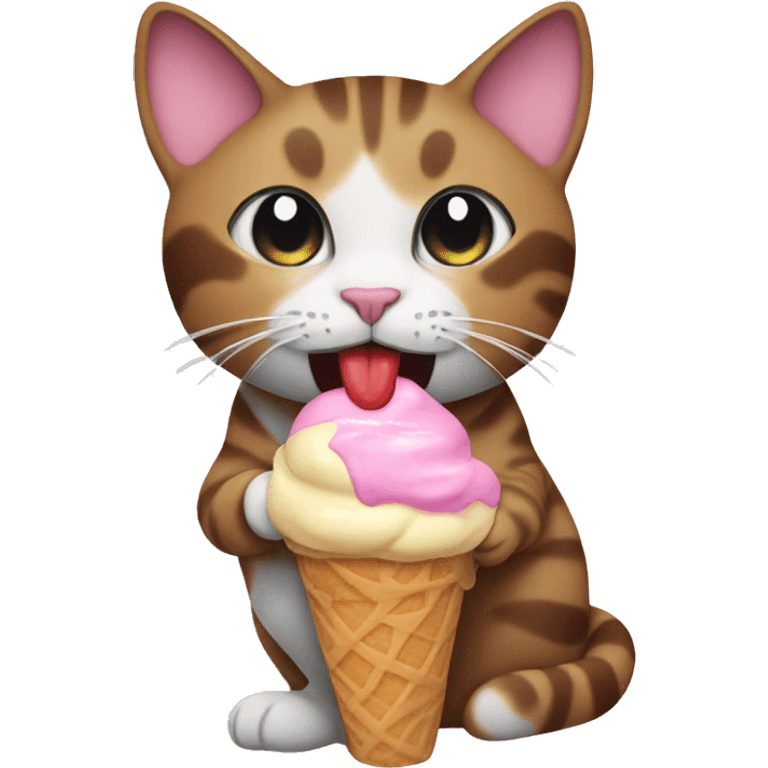 Cat eating ice cream  emoji